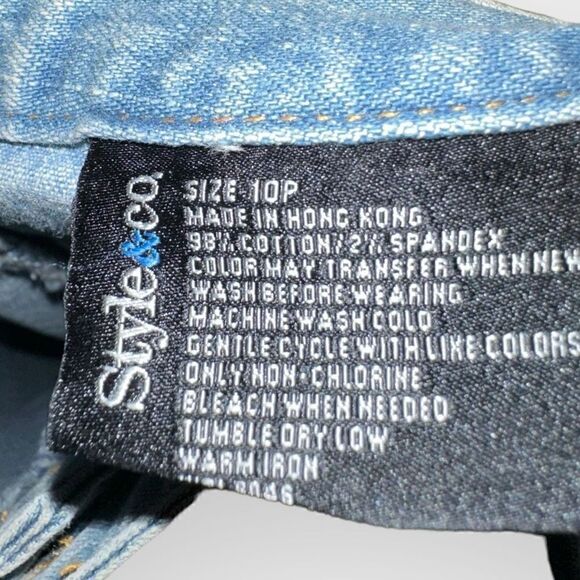 Style & Co. Denim jeans light wash straight women’s size 10p - Picture 3 of 4